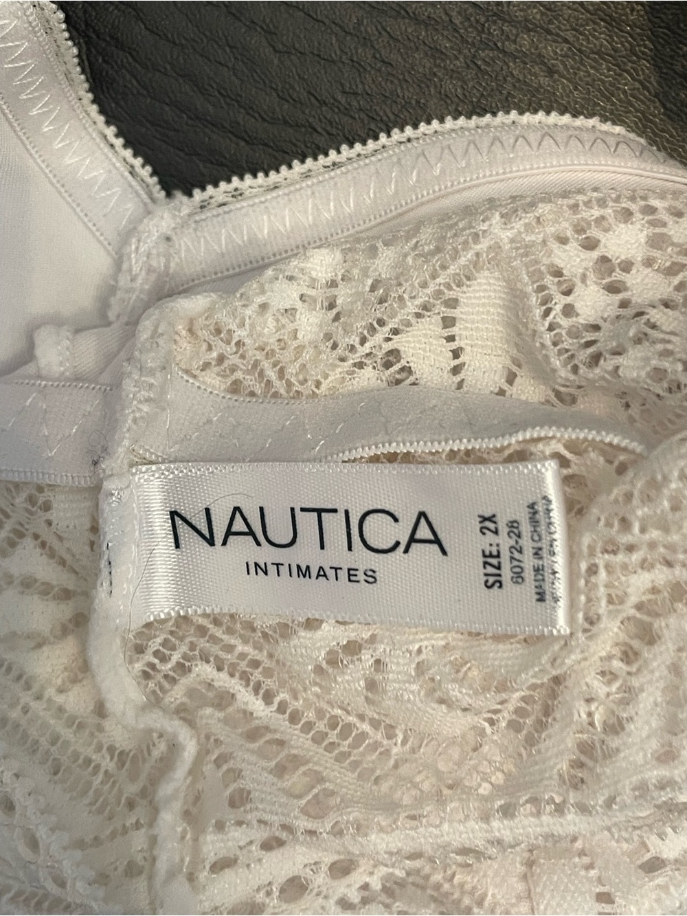 Nautica White Lace Crochet Camisole with Metal Logo - Picture 9 of 10